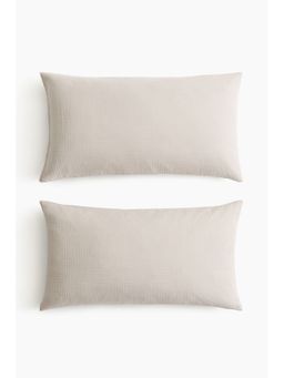 H&M - Beige 2-Pack Cotton Muslin Pillowcases