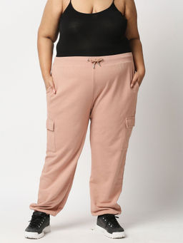 Twenty Dresses by Nykaa Fashion - Curve Beige Worth The Wait Basics Joggers
