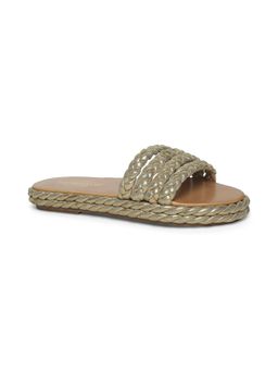 Tao Paris - Milan Braided Casual Gold Sliders