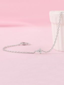 Ornate Jewels - 925 Silver American Diamond Chic Trio Adjustable Bracelet For Women & Girls (One Size)