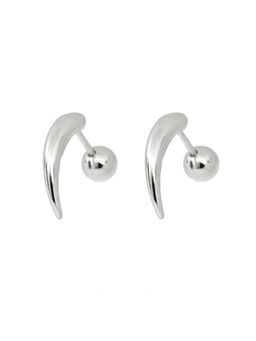 Ornate Jewels - 925 Silver Two Way Curved Horn Stud Earrings for Women & Girls (Adjustable)