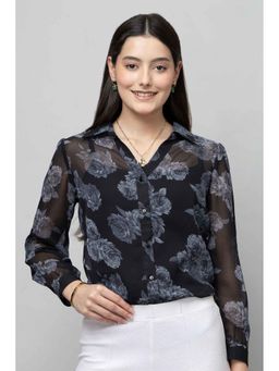 PURYS - Women Black Regular Casual Shirt