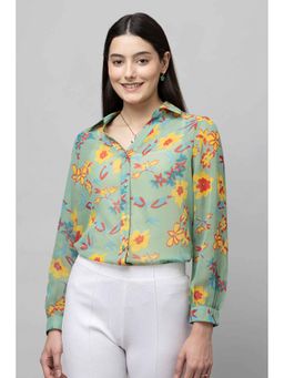 PURYS - Women Green Regular Casual Shirt