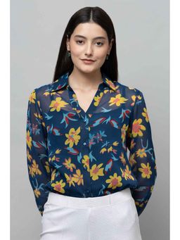 PURYS - Women Teal Regular Casual Shirt