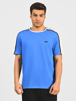 SKECHERS - Men Contrast Shoulder Panel Cotton T-Shirts