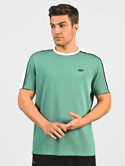 SKECHERS - Men Contrast Shoulder Panel Cotton T-Shirts