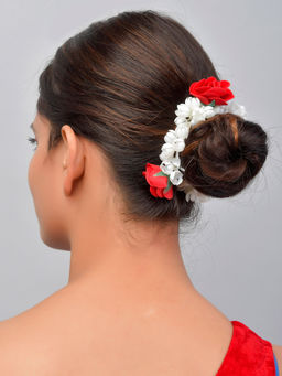 Silvermerc Designs - Mogra Rose Elastic Flower Beni