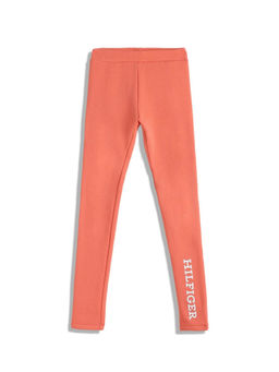 Tommy Hilfiger - Peach Regular Fit Logo Mid-Rise Leggings