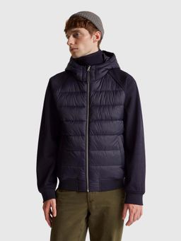 United Colors of Benetton - Blue Hooded Neck Quilted Jacket