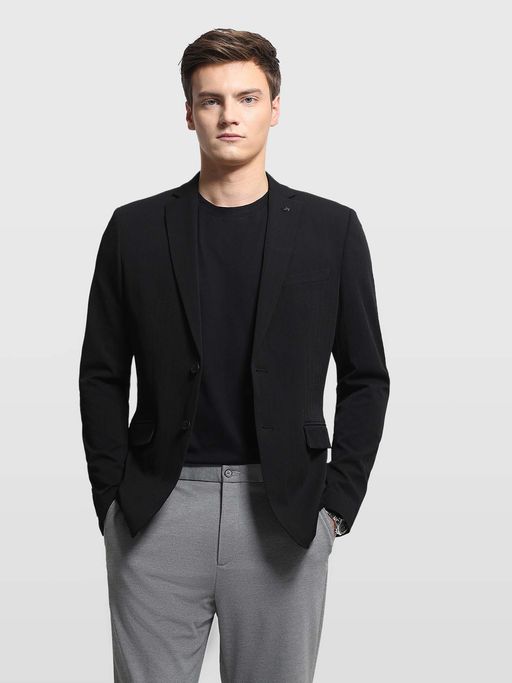 Arrow Newyork Black Zero Calorie Slim Fit Single Breasted Blazer
