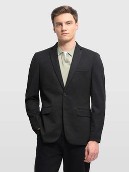 Arrow - Black Zero Calorie Slim Fit Textured Blazer
