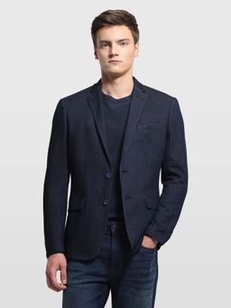 Arrow - Blue Zero Calorie Slim Fit Textured Heathered Blazer