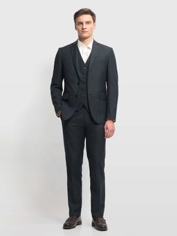 Arrow - Olive Tailored Self Design Fit Three Piece Suit