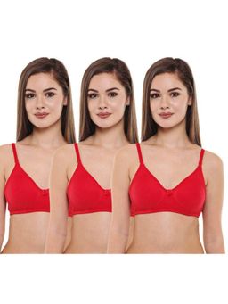 Bodycare - Pack of 3 Perfect Coverage Bra In Red Colour