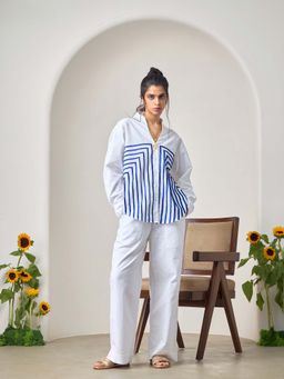 Maisolos - White Wave Shirt with Pant (Set of 2)