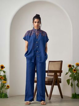 Maisolos - Alina Pant Blue Shirt with Pant (Set of 2)