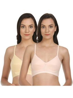 Bodycare - Padded T-Shirt Bra In Peach-Skin Color (Pack of 2)