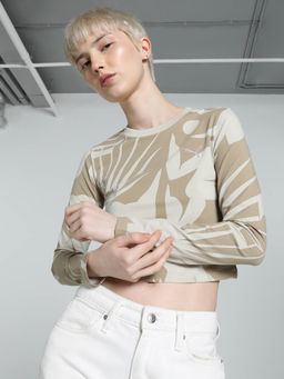 Puma - Classics Artisanal Womens Beige T-Shirt