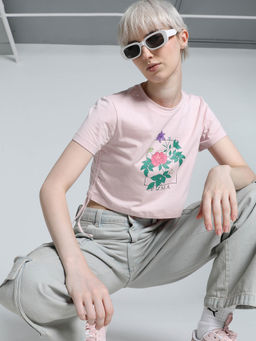 Puma - Classics Petalia Graphic Women's Pink T-Shirt