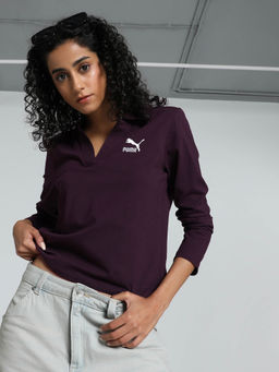 Puma - Classics Petalia Womens Wine Polo T-Shirts