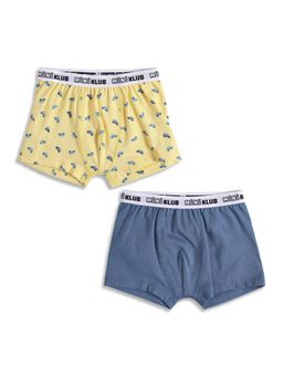 MINI KLUB - Baby Boys Car Print and Solid Trunks (Pack of 2)