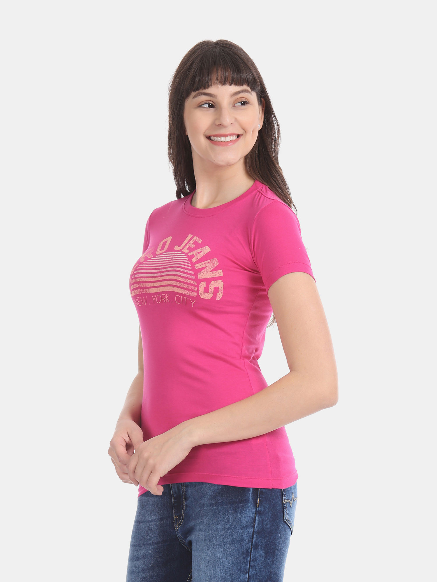 Buy Aeropostale Neon Pink Crew Neck 