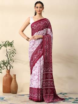 Garden VARELI - Women Multi-Color Crepe Abstract Ready To Wear Saree