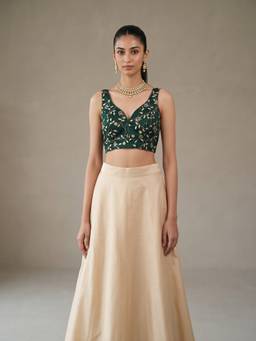 Sareemall - Green Silk Blend Thread Work Blouse