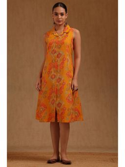 Soch - Mustard Paisley Knee Length Dress