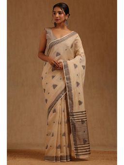 Soch - Cream Woven Saree with Unstitched Blouse
