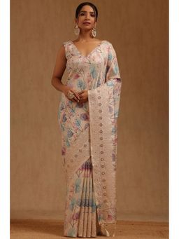 Soch - Multi-Color Printed Saree with Unstitched Blouse