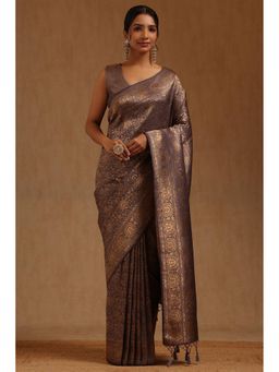 Soch - Grey Woven Saree with Unstitched Blouse