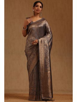 Soch - Grey Woven Saree with Unstitched Blouse