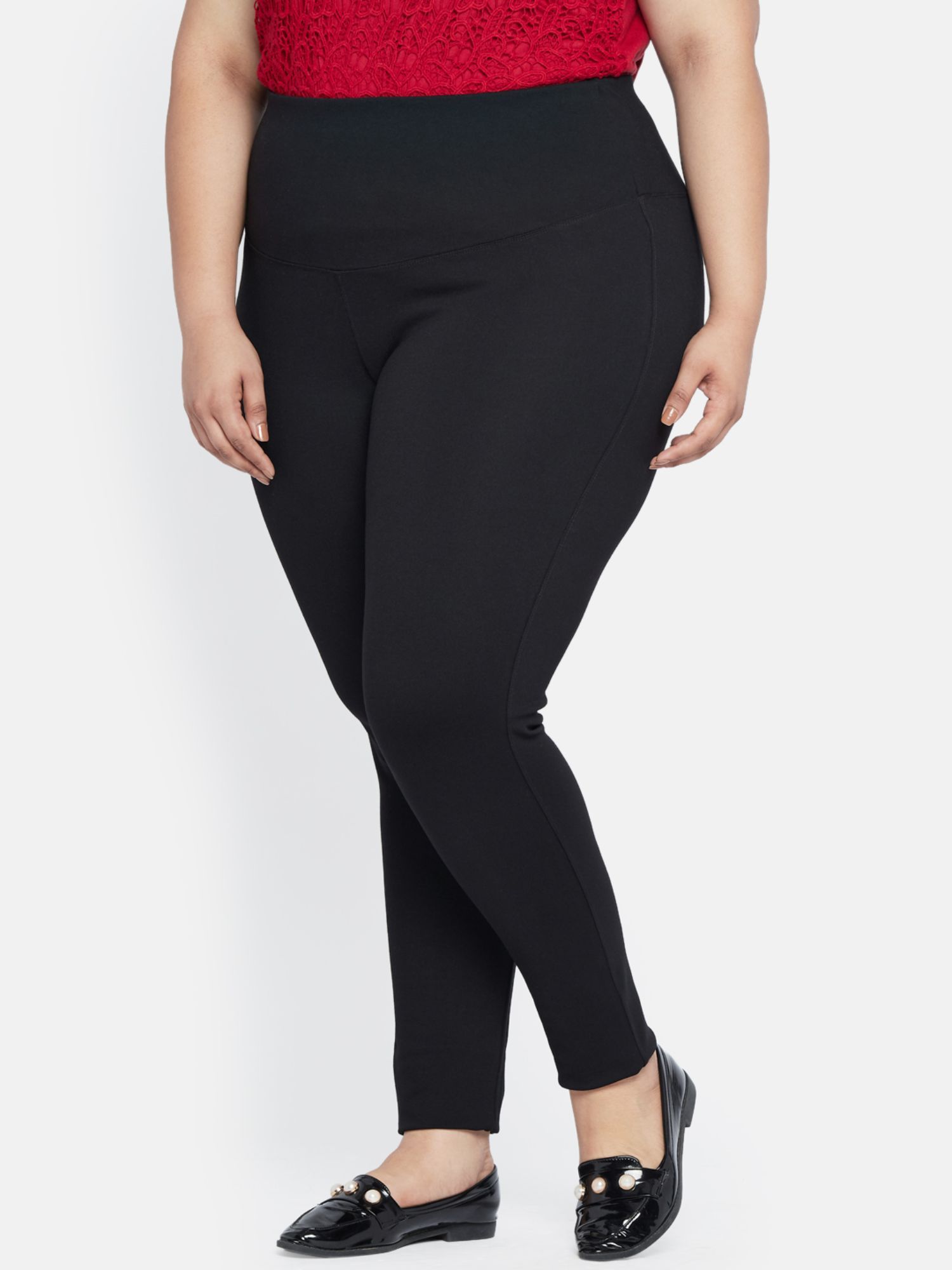 Buy aLL Plus Size Black Solid Jeggings 