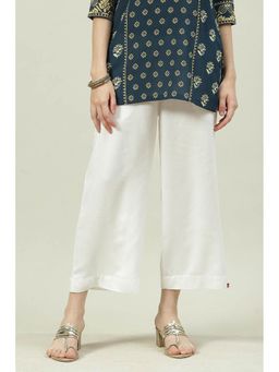 Biba - Off White Rayon Straight Palazzo