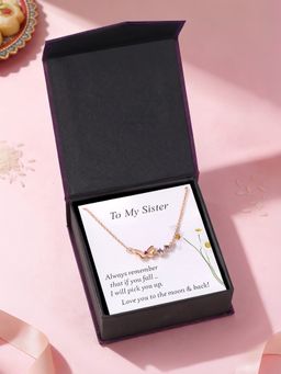 Ornate Jewels - 925 Silver Rose Gold Purple Amethyst Butterfly Necklace for Women & Girls