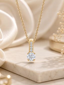 Ornate Jewels - 925 Silver Yellow Gold CZ Stone Party Wear Necklace Adjustable for Women & Girls