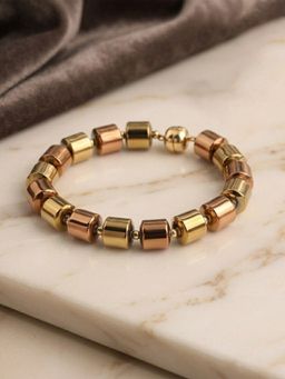 Ornate Jewels - 925 Silver Hematite Cylinder Bead Pipe Adjusbale Bracelet For Men & Boys