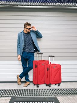 The Clownfish - Combo Of 2 Polyester Soft Case 4 Wheel Trolley Bags - Red