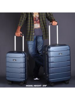 The Clownfish - Combo Of 2 Polycarbonate Hard Case 4 Wheel Trolley Bags - Blue (M/S)