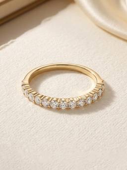 Ornate Jewels - 10K Yellow Gold 0.48 Carat Lab Grown Diamond Band Wedding Ring for Women