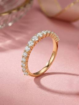 Ornate Jewels - 14K Yellow Gold 0.52 Carat Lab Grown Diamond Band Wedding Ring for Women