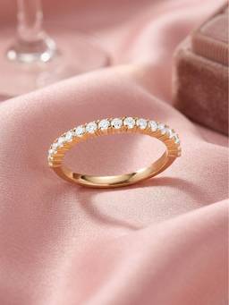 Ornate Jewels - 10K Yellow Gold 0.51 Carat Lab Grown Diamond Band Wedding Ring for Women