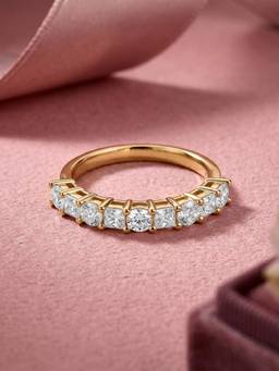 Ornate Jewels - 10K Yellow Gold 1.04 Carat Lab Grown Diamond Band Wedding Ring for Women