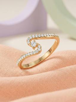 Ornate Jewels - 14K Yellow Gold 0.18 Carat Lab Grown Diamond Twinkle Twist Ring for Women
