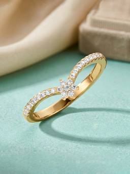 Ornate Jewels - 10K Yellow Gold 0.16 Carat Lab Grown Diamond Dazzling Embrace Ring for Women