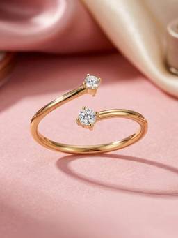 Ornate Jewels - 10K Yellow Gold 0.2 Carat Lab Grown Diamond Embrace Open Ring for Women