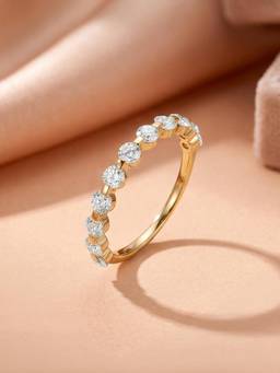 Ornate Jewels - 14K Yellow Gold 1 Carat Lab Grown Diamond Band Wedding Ring for Women