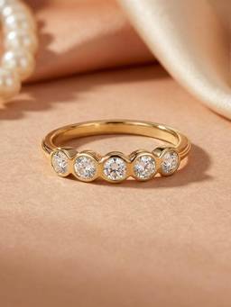 Ornate Jewels - 10K Yellow Gold 0.50 Carat Lab Grown Diamond Designer Wedding Ring for Women