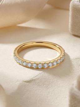 Ornate Jewels - 14K Yellow Gold 0.50 Carat Lab Grown Diamond Band Wedding Ring for Women